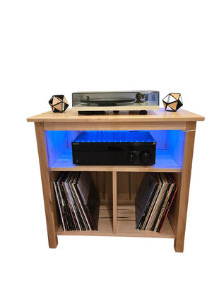 Vinyl Record Player cabinet with Lighting Effects Modern Farmhouse Style