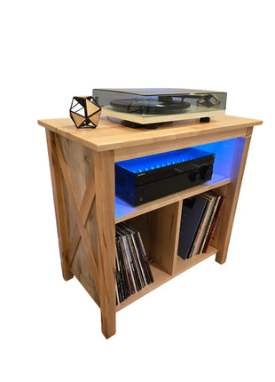 Vinyl Record Player cabinet with Lighting Effects Modern Farmhouse Style