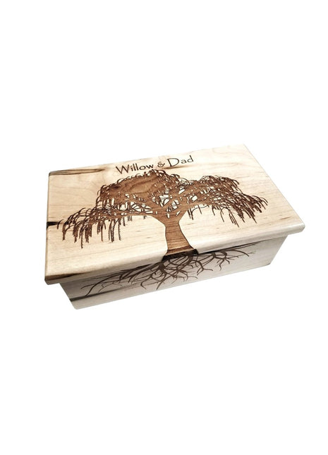 Willow Tree Electronic Music Box Add Text, Personalized Custom Wood Laser Engraved Music Box