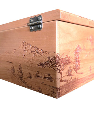 Flower Tree Swing Memory Box Add Text, Personalized Handmade Custom Wood Anniversary weddingl Laser Engraved Box
