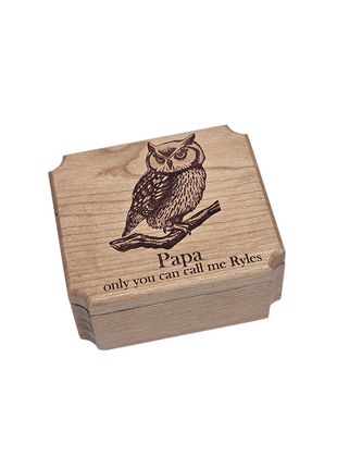 Owl Mini Urn Add Text, Small Shareable Urn, Infant Urn Personalized Handmade Custom Laser Engraved
