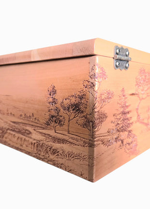 Flower Tree Swing Memory Box Add Text, Personalized Handmade Custom Wood Anniversary weddingl Laser Engraved Box