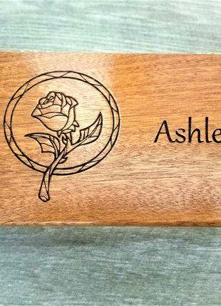 Personalized Rose Traditional Music Box