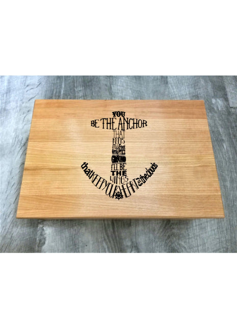 Anchor Memory Box Add Text, Personalized Handmade Custom Wood Memorial Laser Engraved Box