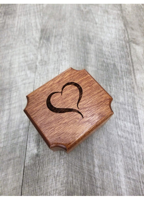 Heart Mini Music Box Add Text, Personalized Handmade Custom Wood Small Wind Up Music Box