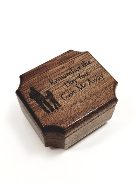 Father Daughter Mini Music Box Add Text, Personalized Handmade Custom Wood Small Wind Up Music Box
