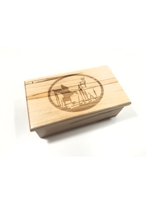 Duck Hunting Music Box Add Text, Personalized Custom Laser Engraved Traditional Wind Up Handmade Wood Music Box