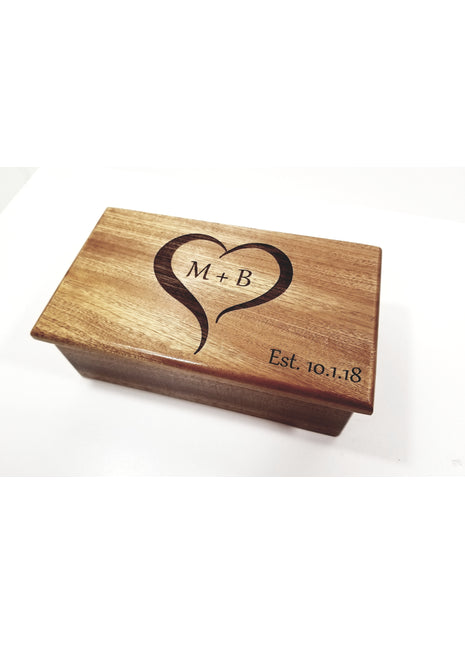 Heart Music Box Add Text, Personalized Custom Laser Engraved Traditional Wind Up Handmade Wood Music Box