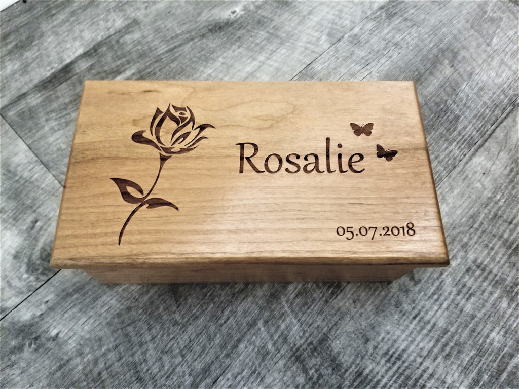 Personalized Rose Flower Electronic Music Box