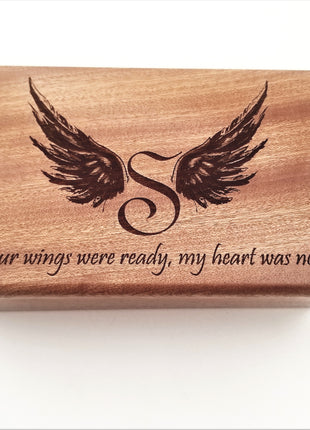 Personalized Angel Wings Memorial Traditional Music Box