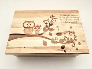 Personalized Cute Owls Memory Box