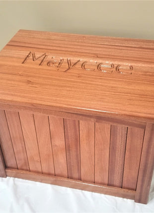 Personalized Handmade Hardwood Toy Chest, Heavy Duty Toy Chest with Soft Close Hinges, Add Custom Text