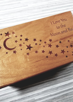 Personalized Moon and Star Traditional Music Box