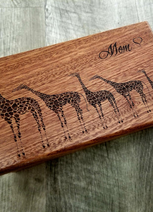 Personalized Giraffe Family Traditional Music Box