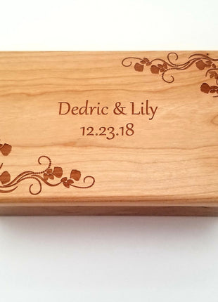 Personalized Flower Border Traditional Music Box