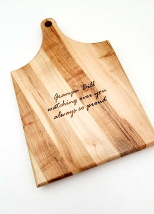 Personalized Hand Made Wooden Cheese Board, Custom Text Wood Cheese Board