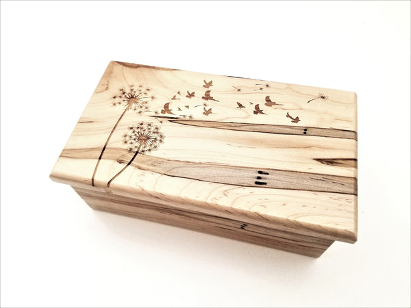 Personalized Dandelions with Birds Electronic Music Box
