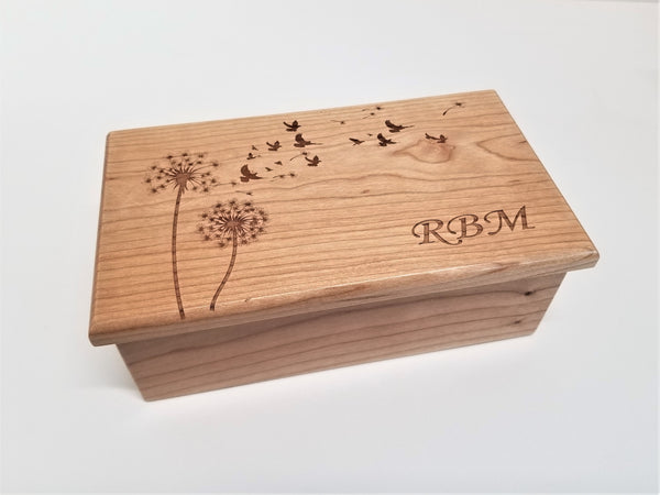 Personalized Dandelions with Birds Electronic Music Box