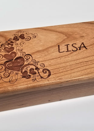 Personalized Hearts Traditional Music Box