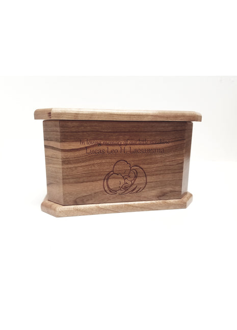 Baby Angels Infant Urn Add text, Personalized Handmade Laser Engraved Custom Small Urn