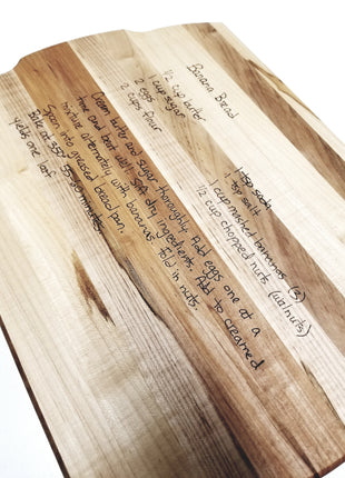 Handwritten Recipe Cutting Board, Family Recipe Cutting Board, Engraved in Original Handwriting