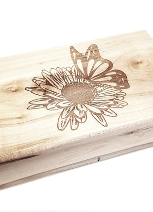 Personalized Sunflower Butterfly Electronic Music Box