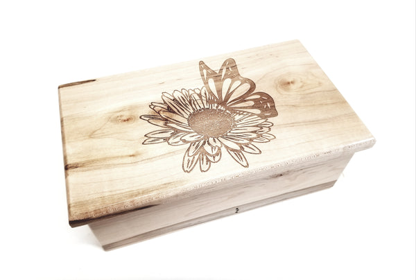 Personalized Sunflower Butterfly Traditional Music Box