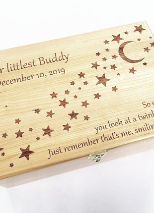 Personalized Moon and Stars Design Memory Box