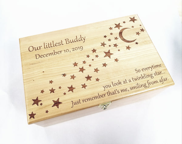 Personalized Moon and Stars Design Memory Box
