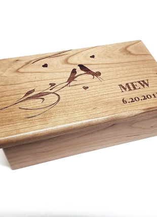 Personalized Love Birds on a Branch Traditional Music Box