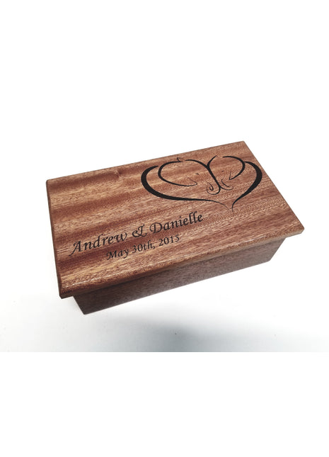 Elephants Heart Music Box Add Text, Personalized Custom Laser Engraved Traditional Music Box