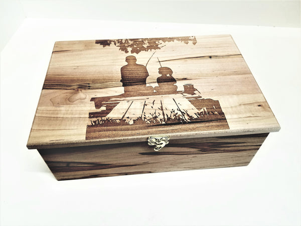 Personalized Fishing Father and Daughter Memory Box