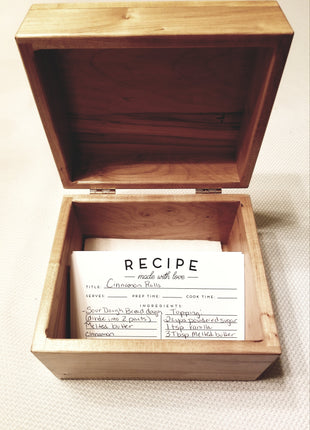 Custom Engraved Handmade Personalized Recipe Card Box, Custom Personalized Kitchen Recipe Card Box, 6"x4" Recipe Card Storage Holder