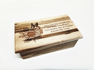 Personalized Sunflower Butterfly Traditional Music Box