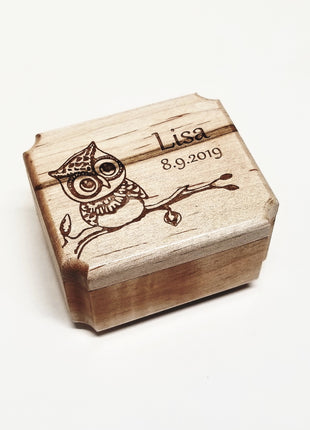 Engraved Handmade Personalized Mini Owl Design Urn, Small Urn, Sharable Urn, Pocket Urn