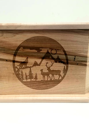 Custom Engraved Handmade Personalized Mountain Urn, Adventurer Urn, Deer Wolf Urn, Hiker Urn