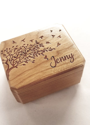 Personalized Tree with Birds Mini Music Box