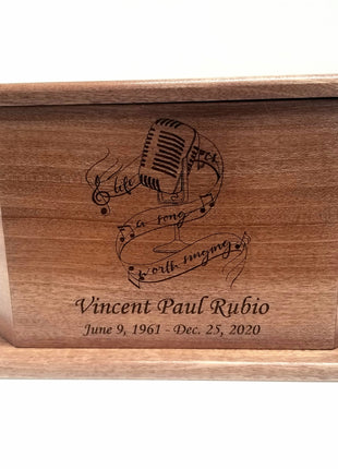 Custom Engraved Handmade Personalized Music Design Urn, Performer Urn, Singer Urn, Musical Urn