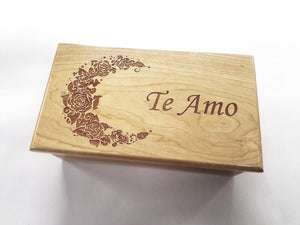 Personalized Floral Moon Traditional Music Box