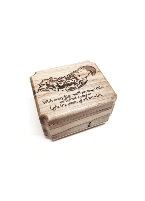 Colors of the Wind Mini Music Box Add Text, Personalized Handmade Custom Wood Small Wind Up Music Box