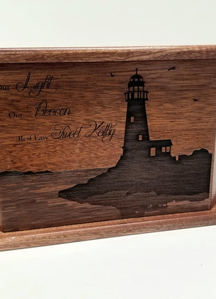 Custom Engraved Handmade Personalized Lighthouse Urn, Nautical Urn, Coastal Urn, Fisherman Urn, Crabber Urn