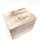 Recipe Card Box Add Text,  Personalized Custom Laser Engraved Kitchen Recipe Card Box, 6