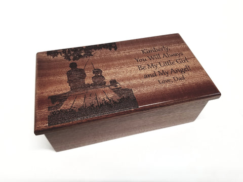 Personalized Father Daughter Fishing Traditional Music Box