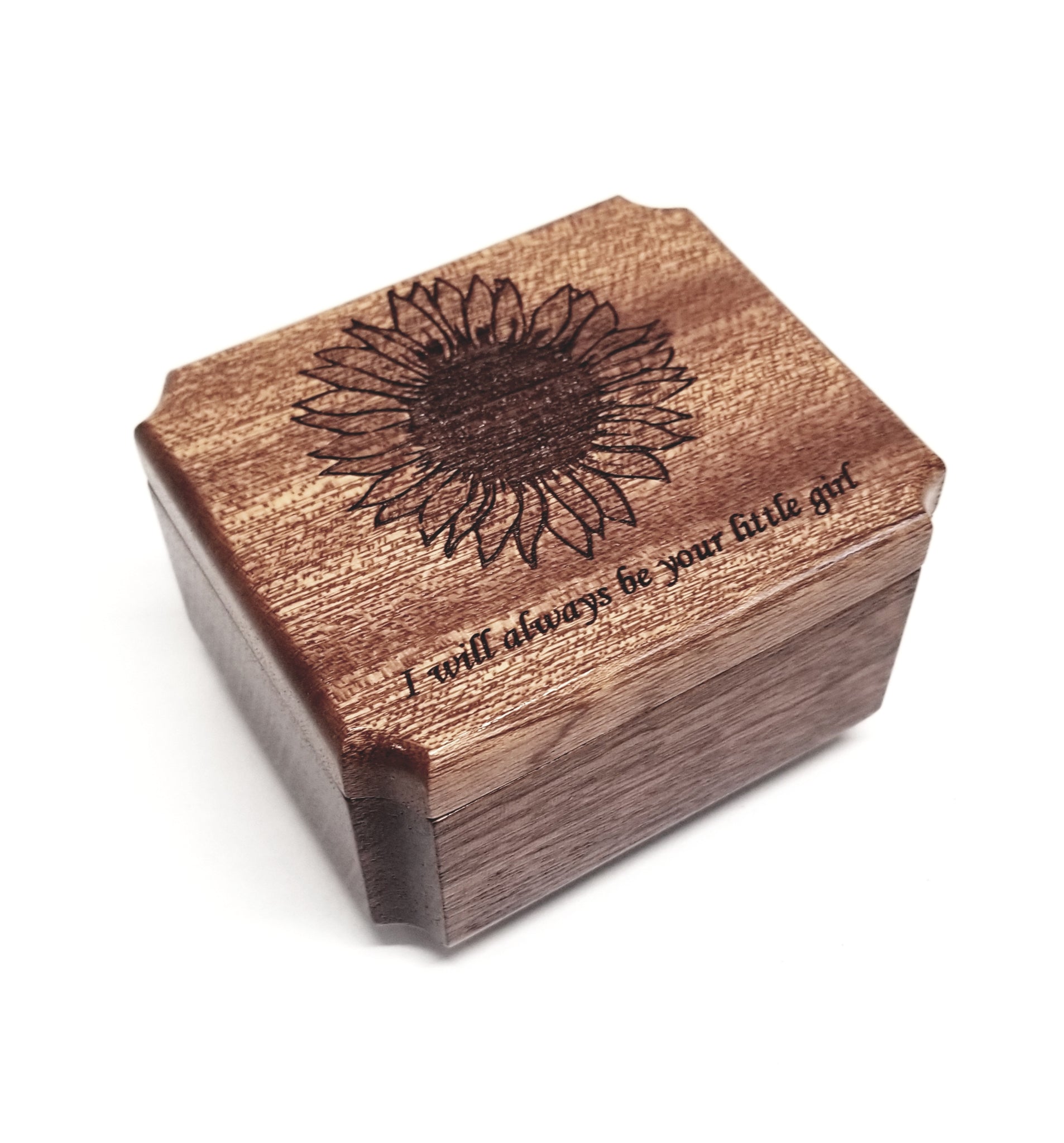 Engraved Handmade Personalized Mini Sunflower Urn, Small Urn, Sharable Urn, Pocket Urn, Flower Urn