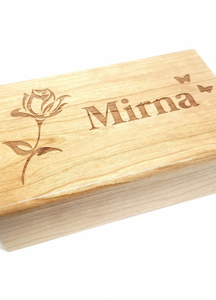 Personalized Rose Flower Traditional Music Box