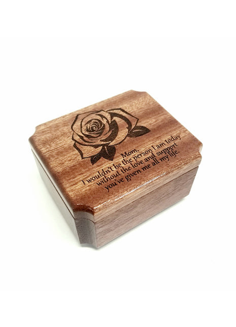 Rose Mini Urn Add Text, Small Shareable Urn, Infant Urn Personalized Handmade Custom Laser Engraved Flower Urn