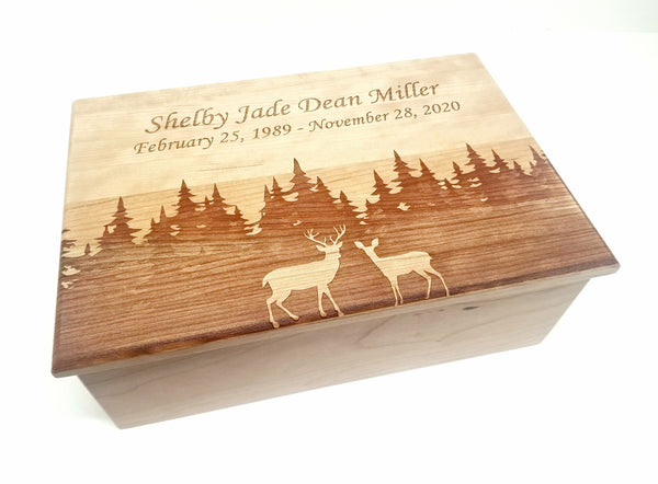 Personalized Buck and Doe Deer Memory Box