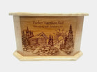 Custom Engraved Handmade Personalized Mountain Cabin Urn, Rustic Mountain Urn