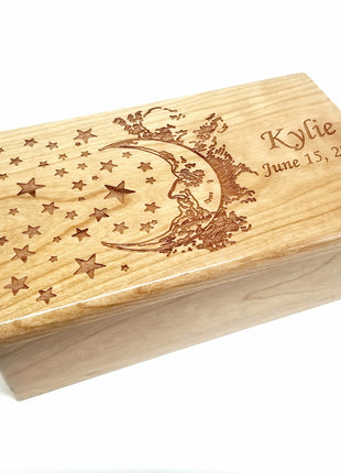Personalized Moon and Stars Electronic Music Box