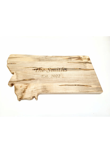Montana Wooden State Cutting Board, Add Text, Personalized Handmade Custom MT Cutting Board, MT Gift
